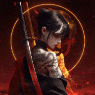 Katana Girl with Hologram (Adjustable; 4k; Cyberpunk Samurai) MX