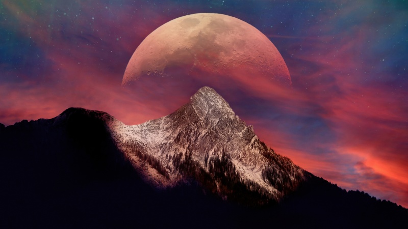 Blood Moon Mountain Peak