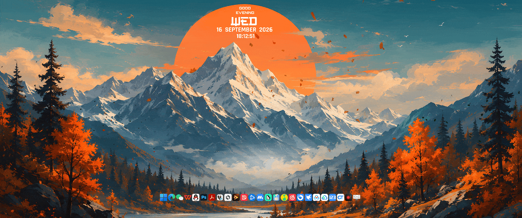 Autumn Valley — Live Clock