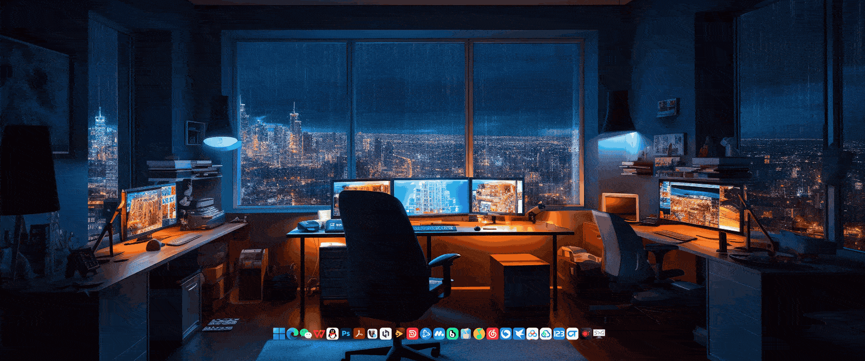 雨夜办公室-4K